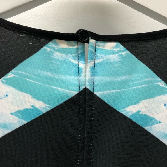 Clover Canyon Moscow Mixup Dress Short Sleeve Mini Size S Blue and Black - Picture 8 of 9